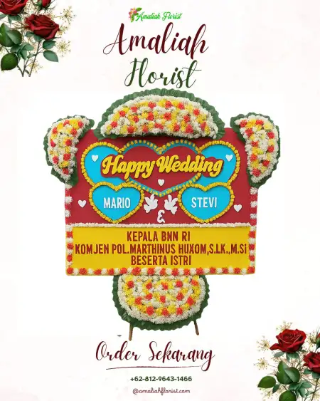 Papan Bunga Pernikahan Batu Layar